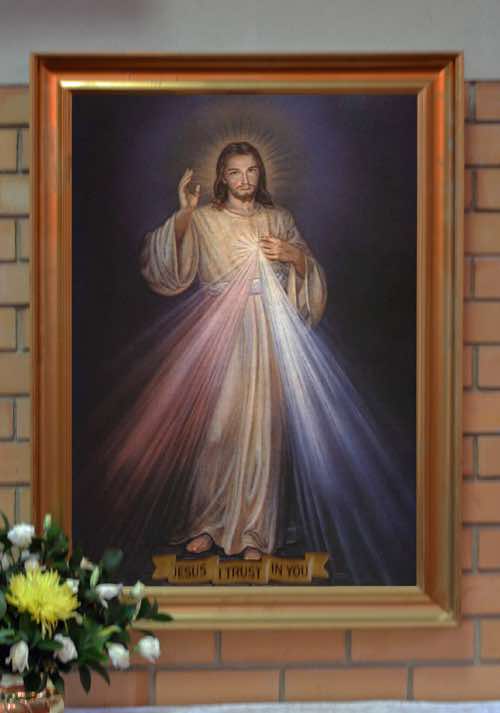 ‘The Divine Mercy’ image is a depiction of Jesus based on the devotion initiated by Saint Faustina Kowalska.  ‘I promise that the soul that will venerate this image will not perish,’ Jesus told Faustina, according to her diary, which has been studied and authenticated by the Church over several decades. 