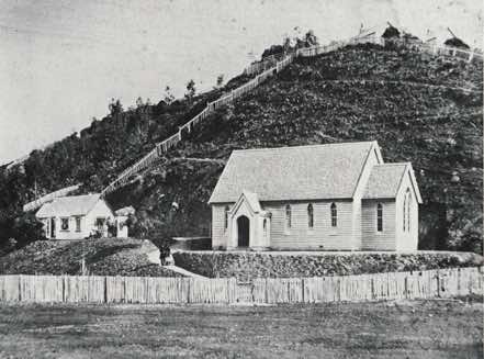 We conclude our study of Waiapu Cathedral with a sequnce of historic photographs.  These are taken from the excellent Cathedral booklet ‘The Resurrection and the Life’ by S. W. Grant.  This is the first Church of St John the Evangelist, completed in 1862.  It occupied a site to the rear of the present Cathedral.